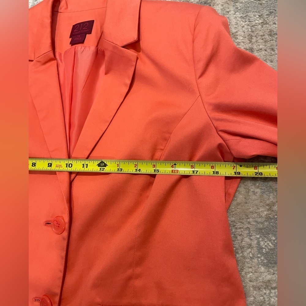 212 Collection Women’s Salmon Pink Lined Two Button Blazer Jacket Size 12 - Picture 9 of 11